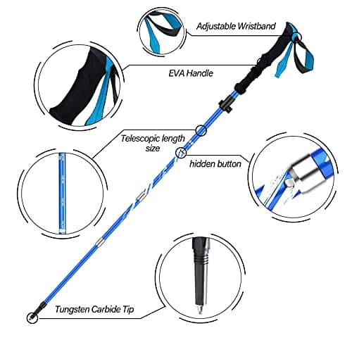 BISINNA Trekking Poles- 2pc/set Folding Aluminum Walking Sticks — view 5