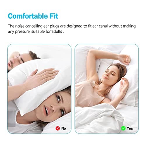 zhibeisai 21 Pairs Silicone Earplugs for Sleeping Noise Cancelling Sound Blocking Silicone Ear Gels Deep Sleep Silicone Ear Plugs Reusable Noise Cancelling Earbuds Earplugs Washable Earplugs 32dB NRR — view 2