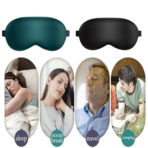 JCKD 2 Pieces Anti-Light Silk Sleep face mask, Soft and Comfortable Eye Masks, Adjustable Eye Masks, Suitable for Children, Men and Women, Travel, Rest Sleep face mask (2 Colours) — view 3