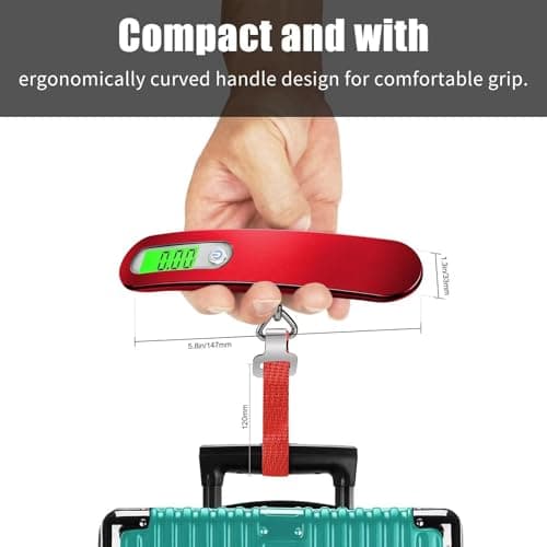 SHANJE Luggage Weight Scale for Suitcases 110 Lbs World Cup Travel Accessories High Precision Travel Digital Hanging Scales 50kg Red — view 5