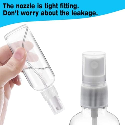 Fine Mist 7 Pack 50ml Refillable Plastic Bottles, Mini Spray Bottles Transparent Plastic Holiday Travel Bot (50ML) — view 4