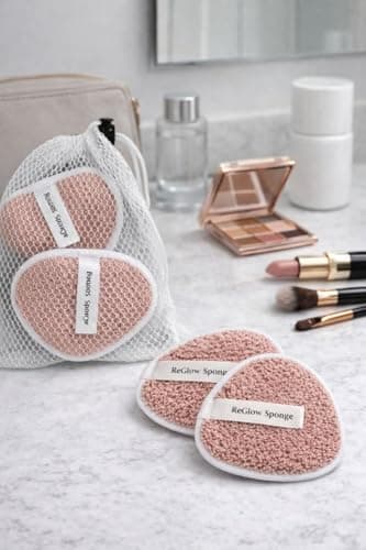 ReGlow Bamboo Makeup Remover Pads (2 Pack) – Ultra Soft, Washable, Eco-Friendly Face Cleansing Pads – Gentle on Sensitive Skin – Removes Makeup with Water – Zero-Waste Beauty (Blush Pink) — view 5