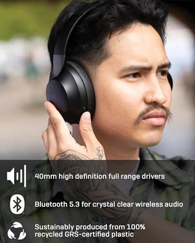 LINDY BNXe Wireless Active Noise Cancelling Headphones, Twin Mode Noise Reduction, 55 Hour Battery Life, Bluetooth 5.3, App Control, Hi-Res Sound, USB-C Superfast Charging, Sustainable Design — view 4