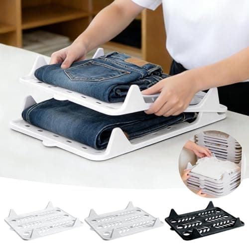 10-Pack Tshirt Organizer for Closet Storage, Folding Shirt Receipt Board, Detachable Stackable Clothing Trays for Home Bedroom Storage, Space-Saving, Prevent Laundry Piles, Anti-Wrinkle (White_S) — view 6