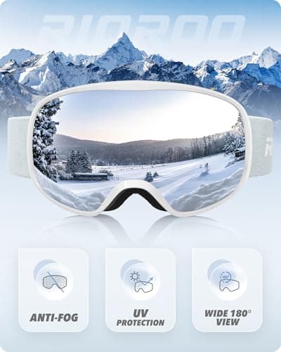 RIOROO Ski Goggles, Skiing Goggles For Snowboard Jet Snow 100% UV Protection, Anti-glare Ski Goggles Dual Lens For Women Men Youth OTG Over Helmet Compatible, Skiing Snowboarding Cycling Motorcycle — view 3