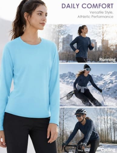 TACVASEN Long Sleeve Tops Women Thermal Underwear Quick Dry Running Top — view 2
