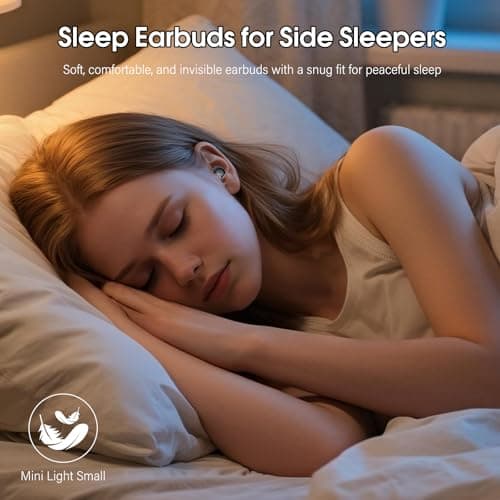 Wireless Earbuds Bluetooth 5.4 in Ear Light-Weight Headphones with Sleep Mode and White Noise, 48H Mini Sleep Earbuds Small Design for Side Sleepers, Clear Calls, Sleep Earphones for Relaxing/Focus — view 2