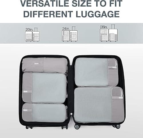 BAGSMART 6pcs Compression Travel Packing Cubes for Suitcases Backpack — view 3