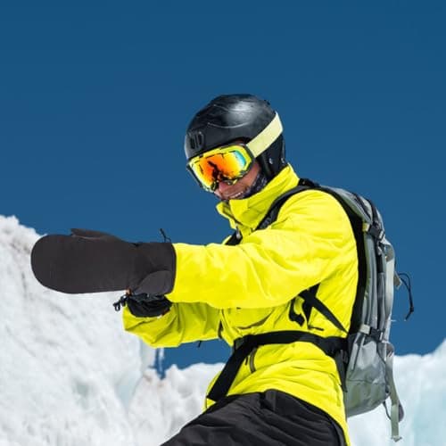 Enjoyaa Ski Mittens Winter Waterproof Snowboard Mittens for Women Mens Ski Gloves Thermal Touch Screen Warm Windproof Winter Gloves for Skiing Hiking Cycling (Black) — view 4