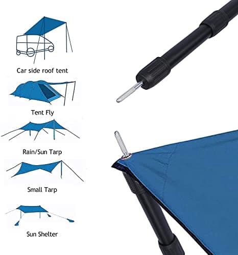 REDCAMP 2.3M Telescopic Tarp Poles,Aluminium Extendable，Set of 2 Adjustable — view 3