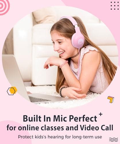 Rockpapa C24 Kids Headphones Wired with Microphone for School 3.5mm Jack — view 5