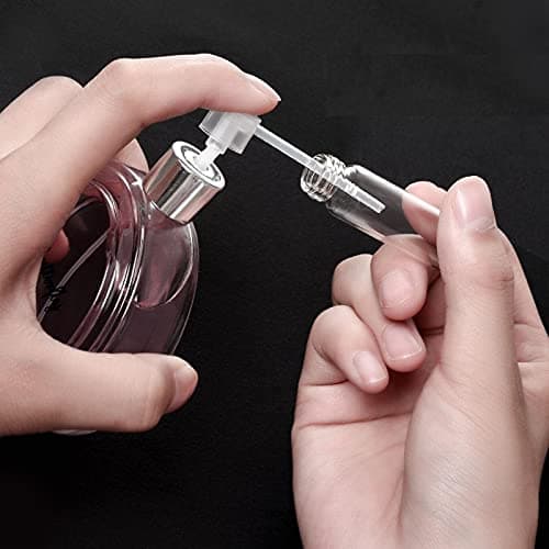 ZHIYE Perfume Atomiser Spray Bottle, 3 Pieces Refillable Refilling Travel Size Perfume Bottles in Pocket & Handbag Black & Pink & Silver (10ML 6 Piece Set) — view 4