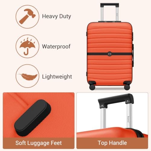 Kono Cabin Hard Shell Suitcase, Lightweight ABS+PC Carry On Hand Luggage — view 4