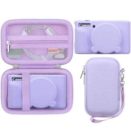 BOVKE Hard Case+Silicone Cover for Canon PowerShot SX740 HS Camera, Purple