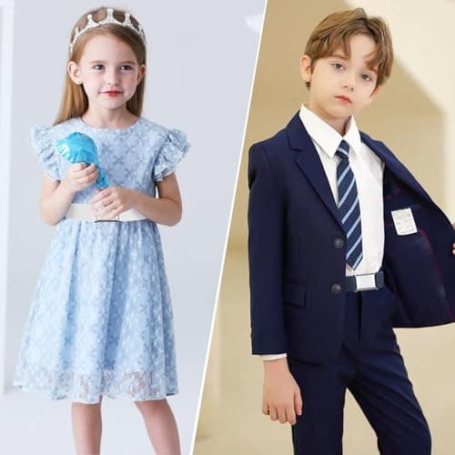 Furuising 5PCS Elastic Kids Belt with Flat Square Buckle — view 5