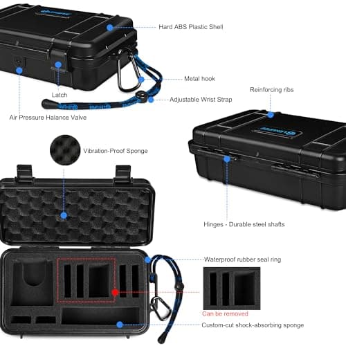 LEKUFEE Travel Waterproof Hard Case for GoPro MAX 2, Action Camera, Battery, Dual Battery Charger and Accessories (Case Only) — view 3