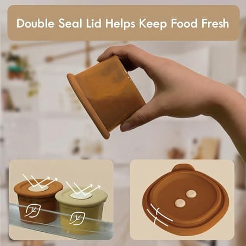 Moonkie Silicone Baby Food Storage Containers, 4 Pack, 120ml Weaning Freezer Pots with Airtight Lids, Reusable Baby Food Snack Pots, Microwave and Dishwasher Safe, Perfect for Infant & Toddler Food — view 3