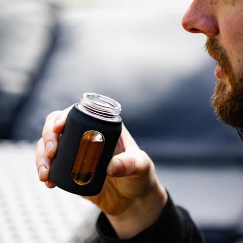 Flight Flask 100ml Glass Hip Flask - Leakproof Sleeve, Spirit Gift — view 6