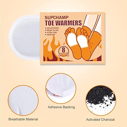 Toe Warmers Disposable – 40 Pairs Adhesive Foot Warmers, Up to 8 Hours Heat Pads for Shoes & Boots, Air Activated Heat Pads for Hiking, Skiing, Winter Outdoor Work, Men & Women — view 3