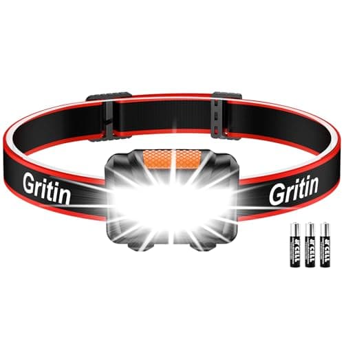 Gritin LED Head Torch, Super Bright Headlamp Headlight with 3 Modes