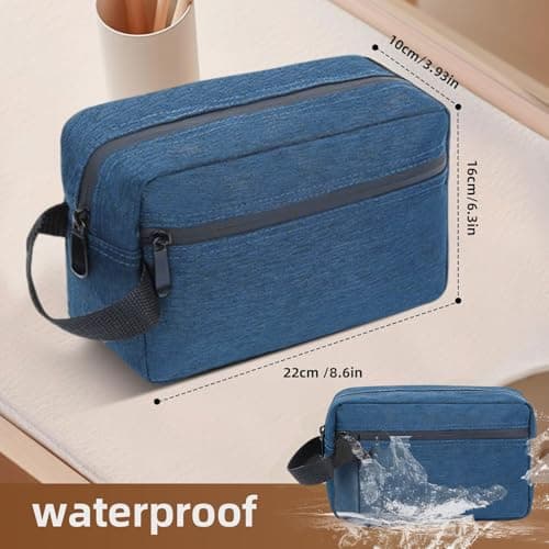Toiletry Bag for Men Travel Wash Bag Portable Waterproof Gym Bag w/Handle — view 2