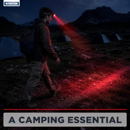 Status LED Head Lamp | Multi-Purpose Black Head Torch - Pack of 3-3xAAA Batteries (Included) | Running, Camping | Infrared and White Light | S3LEDHL1PKB6 — view 4