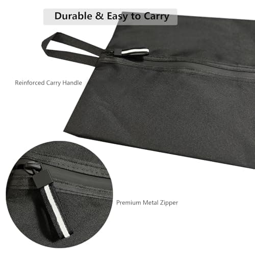 Shoe Bags for Travel, Waterproof Oxford Fabric, Zippered Shoe Storage Organiser with Handle, Lightweight Dustproof Shoe Pouch for Trainers, Gym, 16.5 x 9.8 Inches (Shoe Bag Black-2 Pack) — view 3