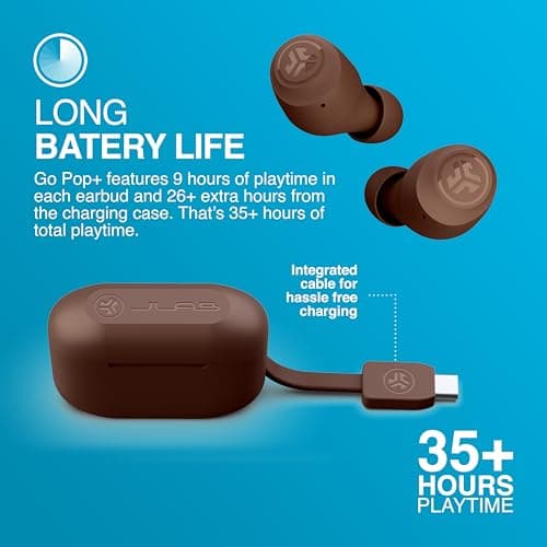 JLab Go Air Pop+ True Wireless Earbuds with Mic - Bluetooth, Tone 4625 — view 6