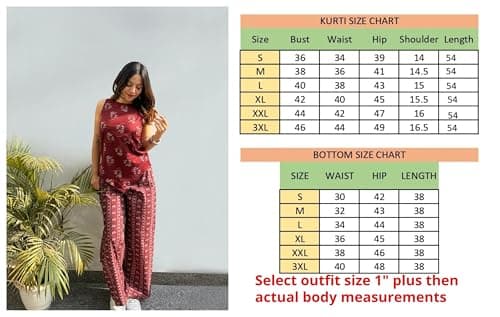 ONPEAK Women Printed Top and Bottom Set Casual Daily Wear Office Travel Stylish Outfit for Women, Maroon, L — view 4