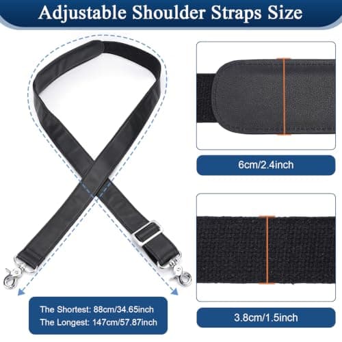 TIDING Genuine Leather Shoulder Strap Replacement for Laptop Briefcase — view 3