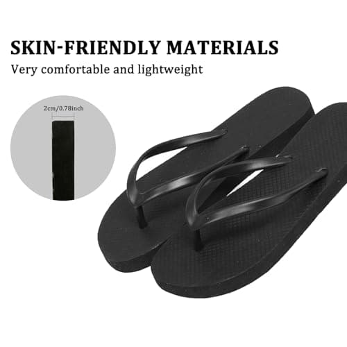 LXEASYGO Unisex Summer Flip Flops Beach Flatform Rubber Flip Flops Slip-Resistant Shower Swimming Pool Shoes ((BlackA, Adult, Men, 8, Numeric Range, UK Footwear Size System, 9, Medium) — view 5