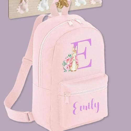 Hoolaroo Personalised Baby & Toddler Floral Pink Bunny Rabbit Rucksack Nursery Backpack Baby Girl Bag Pink — view 5