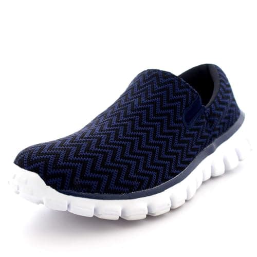 Get Fit Women’s Slip-On Walking Shoes - Lightweight Breathable Trainers with Memory Foam - Casual Work Sneakers - Comfortable Gym, Travel & Everyday Wear - Navy - UK4/EU37 — view 2