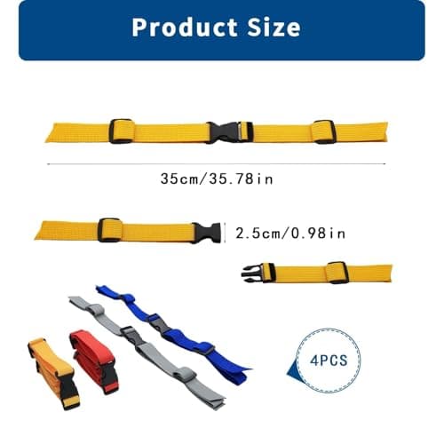 Nasxkji 4 Pcs Backpack Chest Strap Adjustable (Gray/Yellow/Navy Blue/Red) — view 2