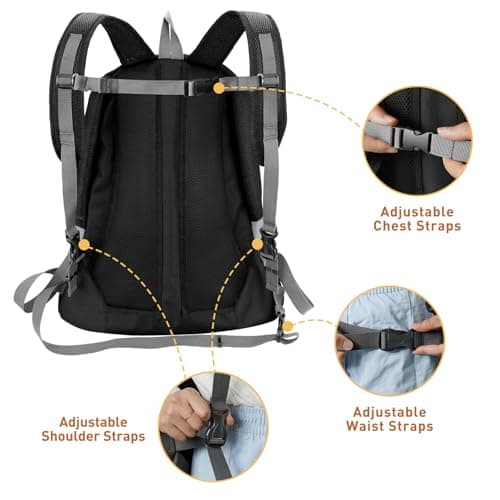 Bojury Pet Dog Carrier Backpack, Small Dog Cat Front Backpack, Breathable Adjustable Puppy Carrier with Safety Belt for Travel Hiking Cycling Walking Outdoor Black L — view 3
