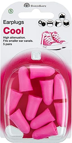 Swedsafe Cool Foam Earplugs, SNR 35dB, High Attenuation for Smaller Ear Canals, Pack of 5 Pairs