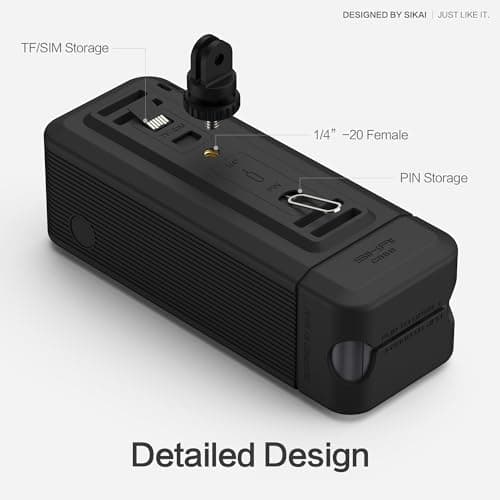 Silicone Case for Anker Power Bank 250W(27650mAh) with 1/4-inch nut Hole, TF/Sim Card, Card Pin Storage Slot, Protective Cover for Anker 250W Power Bank Skin-Friendly Anti-Lost with Handle, Black — view 3