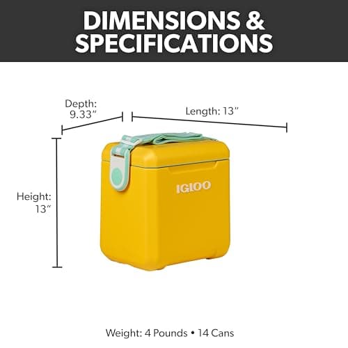 Igloo Yellow 11 Qt Tag Along Too Strapped Picnic Style Cooler — view 2