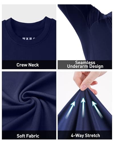 Roadbox Men's Compression Top, Long Sleeve Running Base Layer, Quick-Drying — view 4