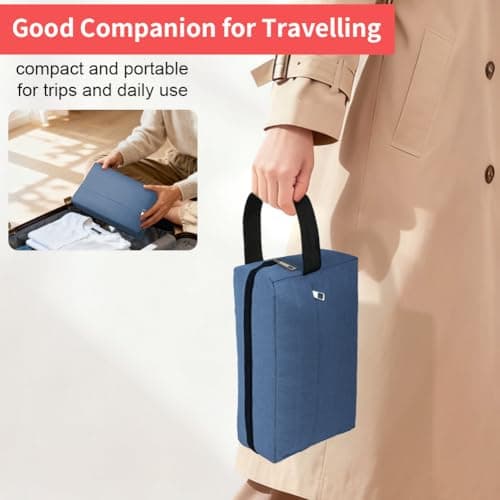 ALIIP Travel Toiletry Wash Bag,Portable Travel Grooming Pouch,Navy Blue — view 6