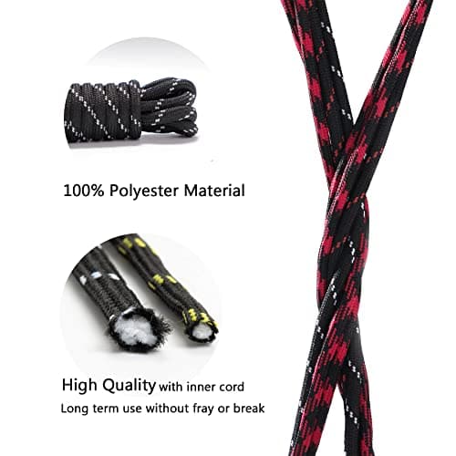 Heavy Duty Round Work Boot Laces - Strong Laces for Walking, Hiking, Steel Toe Cap, Safety & Hunting Boots - Mens & Womens Thick Replacement Shoelaces, 1 Pair, Black/Brown, 120CM — view 4