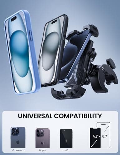 Lamicall Motorbike Phone Holder, [Dual Anti-Shock] Bike Phone Holder Mount — view 5