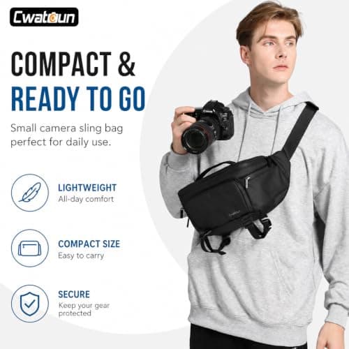 Cwatcun Camera Waist Bag, Waterproof Camera Waist Case for Photographers — view 3