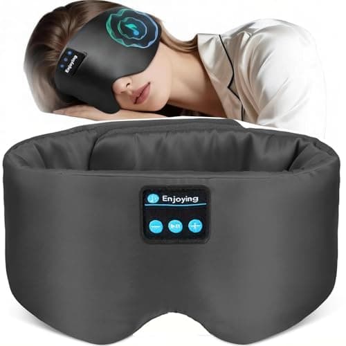 3D Silk Bluetooth Sleep Mask Headphones, Mulberry Silk Eye Mask with Ultra-Thin Wireless Speakers, Bluetooth 5.4 Sleeping Headphones for Side Sleepers, Music Sleep Mask Gifts for Men Women