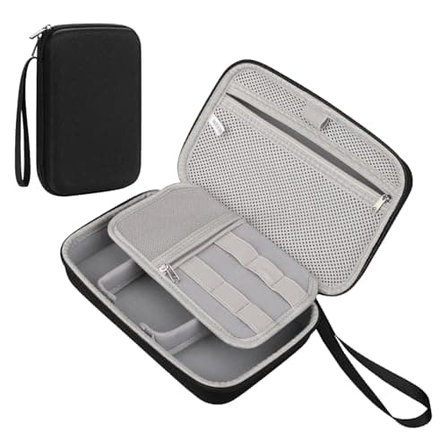 Teskyer Hardshell Cable Organiser Bag, 22 x 14 x 6.5 cm, Black