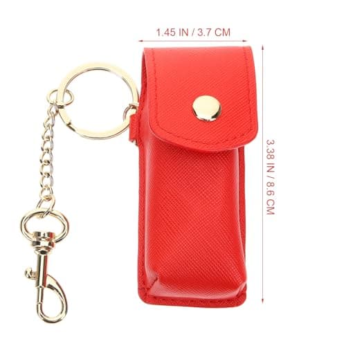 TIKODIDA Lip Gloss Bag Lip Balm Holder Creative Pu Leather Lightweight Portable Size Chic Keychain for Travel Use Friends and Family Members — view 2