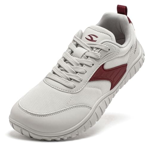 HOBIBEAR Trail Running Shoes Women Mens Minimalist Barefoot Sneakers Zero Drop Sole Casual Walking Hiking Shoes with Wide Toe Box White