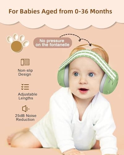 Baby Ear Defenders for 0-36 Months, Soft Adjustable with Noise‑Reduction — view 3