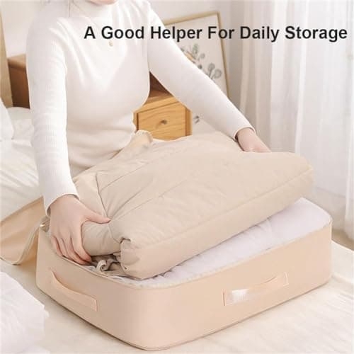 Ultra Space Saving Self Compression Organizer, Heavy Duty Moving Bags, Storage Tote for Space Saving, Self Compression Moving Organizer Bags for Comforters, Clothes, Blanket (Rose Red, XL(54*42*60CM)) — view 4