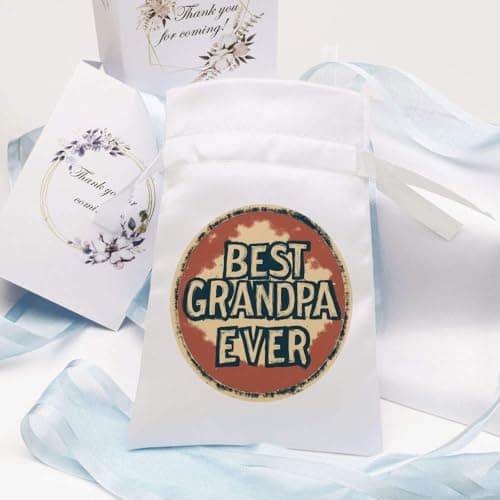 Azeeda 'Best Grandpa Ever ' Satin Gift Bag - 15cm (SB00112177) — view 3